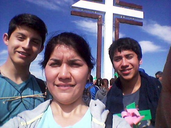 Vicente, Profesora Gloria y Felipe.