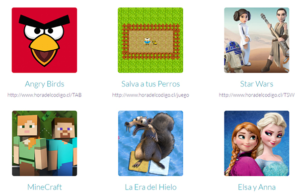 Juegos disponibles para programar